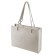 Bag women, genuine leather, beige 33x10x30 cm