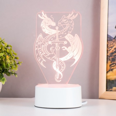 Lamp "Two Dragons" LED white 10x9.5x16 cm-1