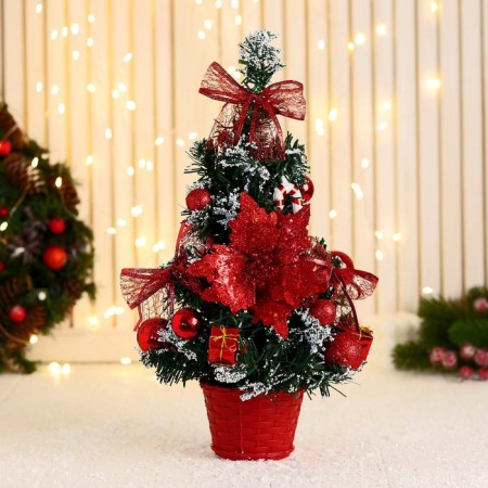 Christmas tree decor "festive" flower Lollipop Snow, 16x38 cm, red