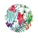 Pareo and beach rug "Tropical Plants", D = 150 cm