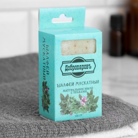 Natural soap with herbs in the box "Sage Muscat" 100 g of Dobroparov-1
