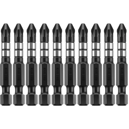 Bits Kraftool Impact Pro 26193-2-50-S10, E 1/4 ", 50 mm, PZ2, 10 pcs., Pozidriv, case-1