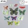 Butterflies cardboard "leaves" set 12 pcs h = 4-10 cm on magnet