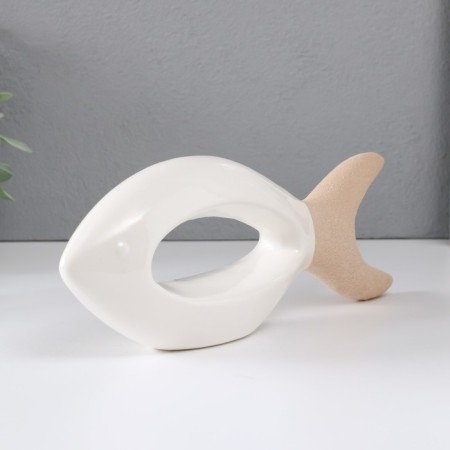 Souvenir ceramics "fish" sand-white 24.5x5x9.5 cm-1
