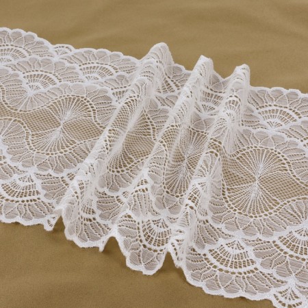 Lace elastic fabric, 180 mm × 23 ± 1 m, white color-2