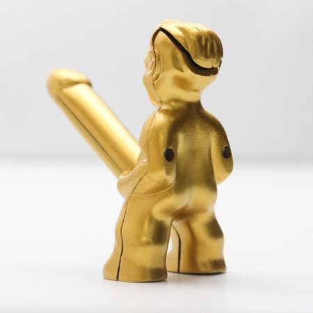 Gas lighter for smoking "Female Happiness", Piezo, 7 x 3.5 cm, gold-3