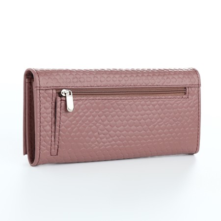 Women's wallet on the button, Textura, pink color-1