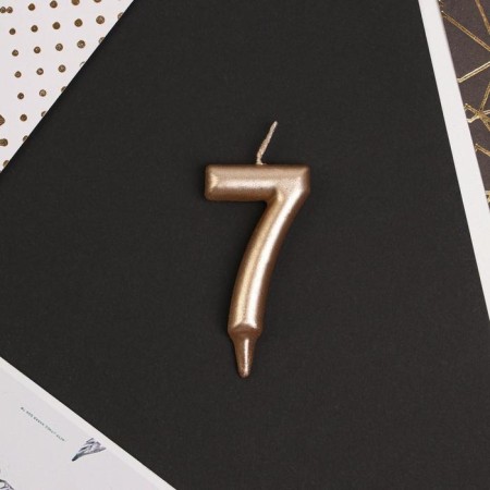 Candle for the cake, number "7", champagne.-3