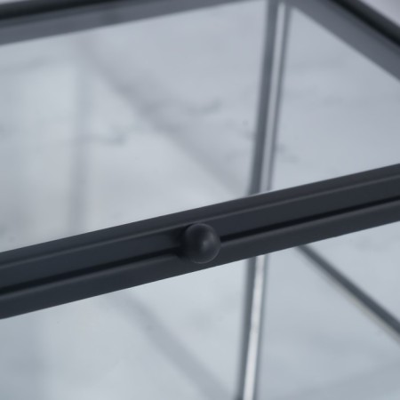 Organizer for storage, 1 section, with a lid, glass, with a mirror base, 14.5 × 8.5 cm, the color is transparent/black-9
