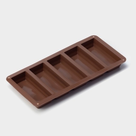 Silicone form for baking the biscuits "Biscuits", 5 cells, 22.3 × 10.5 × 2 cm, color mix-2