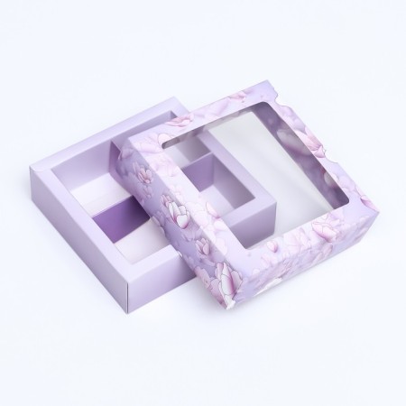 Box for 4 sweets, "inspiration" 12.6 x 12.6 x 3.5 cm. Confectionery packaging-4