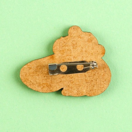 Wooden icon "Raccoon with pizza", 3.7 x 3 cm-2