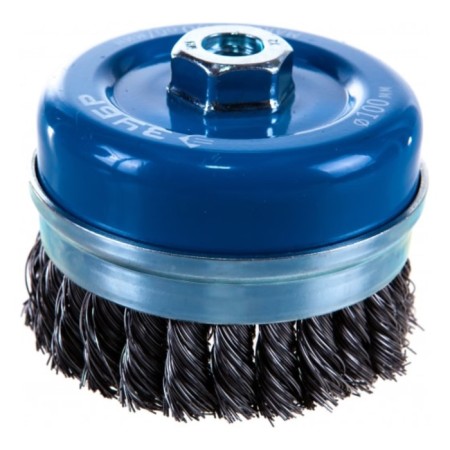Brush for Ushm Zubble 3527-100_z02, "Cup", steel, wicker bunches, 0.5 mm, 100 mm x M14-1