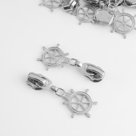 Automatic lock for lightning "Spiral", No. 7, decorative, 10 pcs, Nickel color-1