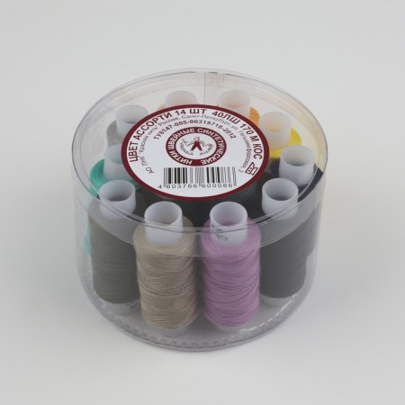 Set of threads 40LS, 170 m, 14 pcs, color mix-4