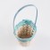 Wicker basket 13x9.5/28 cm, turquoise, bamboo