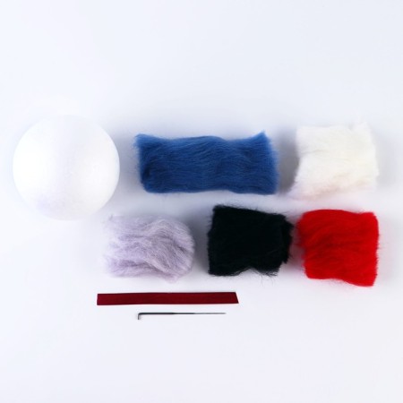 New Year's set for creativity. Fir -tree toy made of wool "New Year! Bullfill on a branch "-4