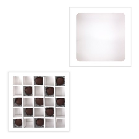 Folding box under 25 sweets, white, 22 x 22 x 3.3 cm-2