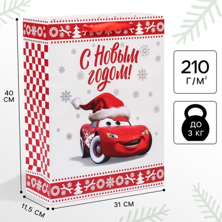 New Year. Gift package, 31x40x11.5 cm, packaging, cars