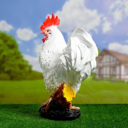 Garden figure "Rooster" White, 20x44x56cm-3