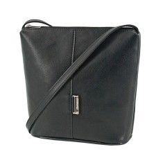 Bag women, genuine leather, black 22x10x23 cm