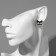 Earms with enamel "Montrustics" cat, black color