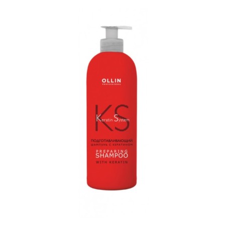 Preparing shampoo with keratin OLLIN KERATINE SYSTEM, 500 ml