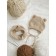A cap on ties with pompons Children's Amarobaby Pure Love Pompony, with a lining, size 42-44 cm, sand