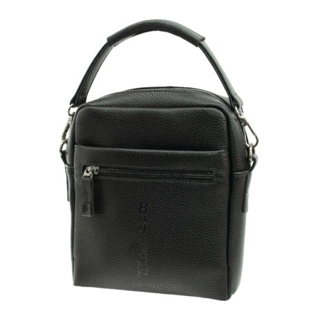 Male bag, genuine leather, black 17x5x22 cm
