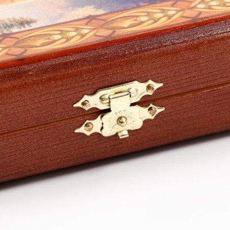 Wooden backgammon with checkers "Bear", board game, 40 x 40 cm-5