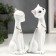Souvenir "White cats with a chain" (set 2 pcs) 15 cm 14 cm