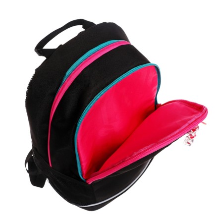 School backpack, 38 x 28 x 18 cm, Grizzly, ergonomic back, + keychain, black-8