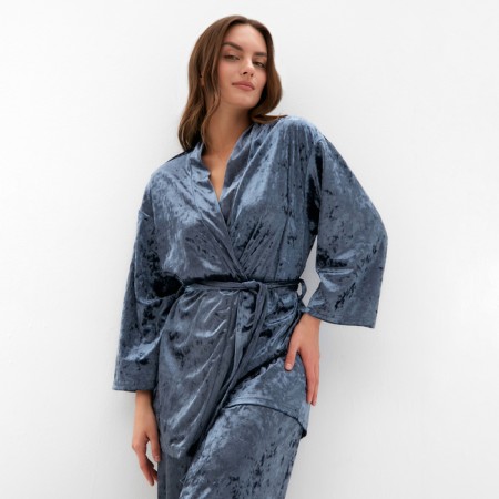 Women's costume (jacket and trousers) KAFTAN "velvet", 44-46, Gray,-1