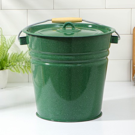Bucket, 12 l, with a lid, green color-2