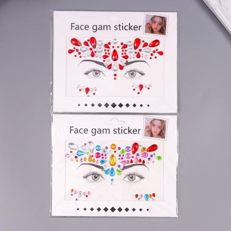 Plastic sticker on the face of the rhinestones "Patterns" MIX 14.5x17.5 cm-6