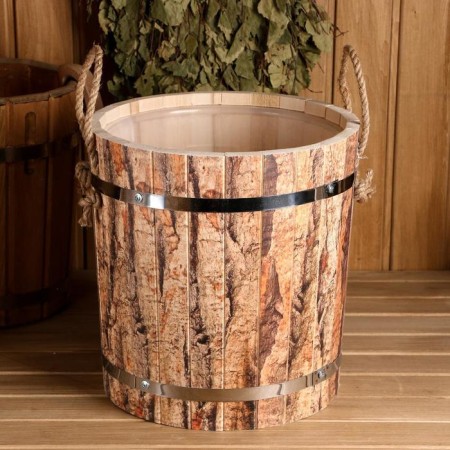 Lipes, 13 liters, plastic insert, stainless rim, rope handles, "dark bark"-3