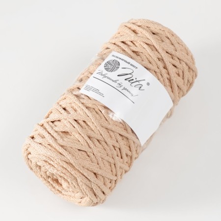 Knitting cord 100% polyester, width 5 mm 100m (beige)-1