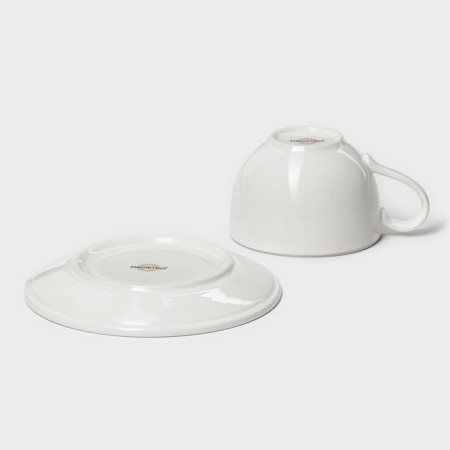 Tea steam porcelain Magistro la Perle, 2 items: a cup 230 ml, a saucer d = 15 cm, white color-5
