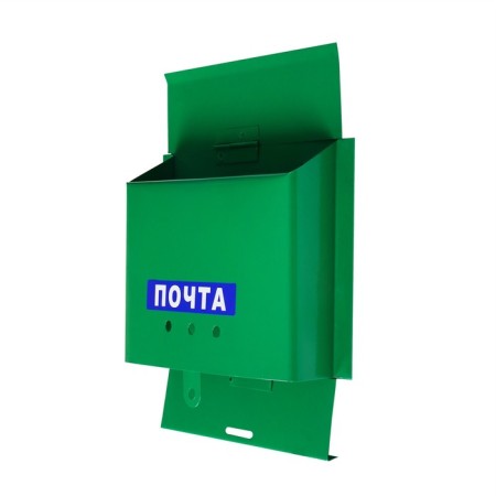 Mail box without a lock (with a loop), horizontal "letter", green-6