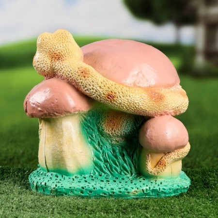 Garden figure "Snake with a fungus" Green, 26x24cm-2
