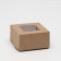 The box is folding, with a window, craft, 7 x 7 x 4 cm