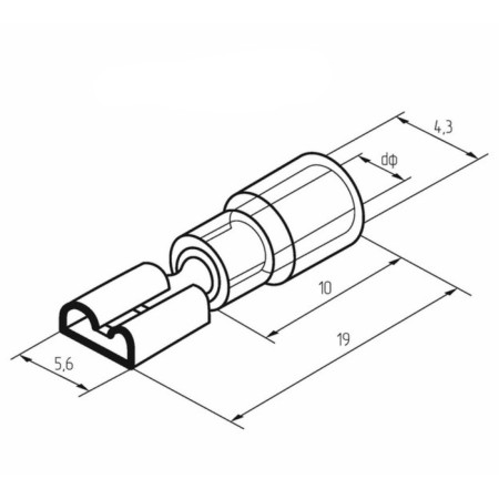 Domestic terminal isolated RPI-M 2.5- (4.8)/RPE 2-5 Nest 5.6 mm 1.5-2.5 mm² rexant-2