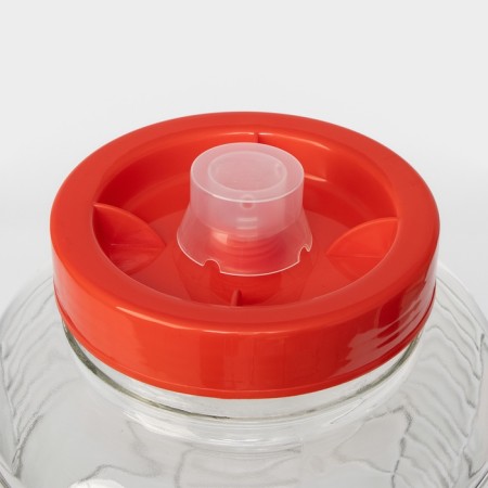 Glass jar with a hole for a water plant, 12 liters-4