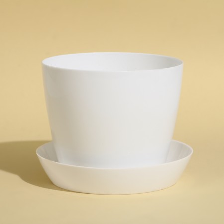 Patron for the pot, d = 11.2 cm, plastic, white-3