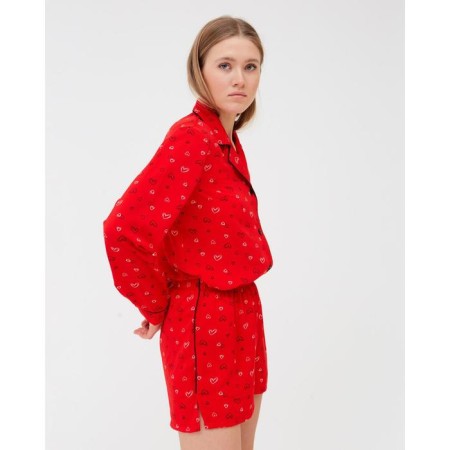 Women's pajamas (shirt, shorts) minku: Light Touch color red, rr 42-2