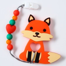 Silicone teether on the fox holder, I crush