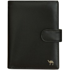 Portmone with a block for rights and a separation for the passport Camel Premium, the color is black