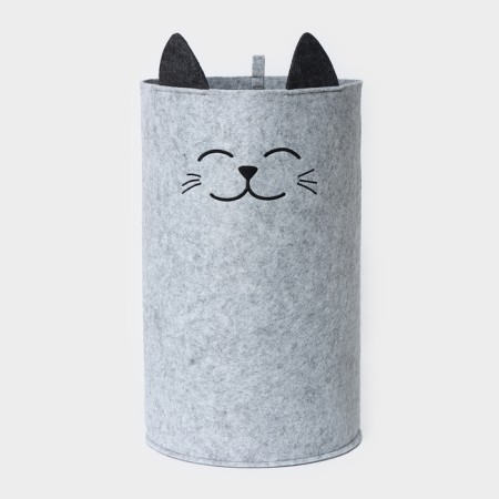 Funny “cat” storage basket, gray color