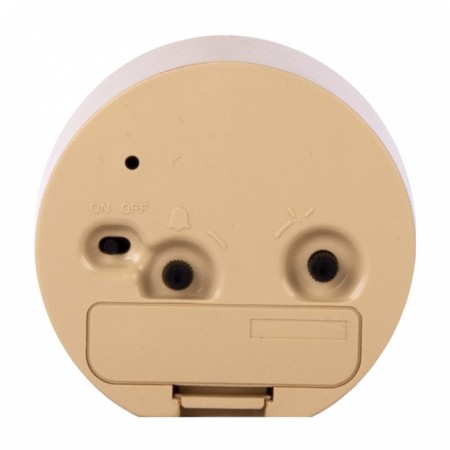 Clock - desktop an alarm clock, discrete move, 8 x 8 cm, beige-2