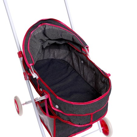 The stroller is universal for dolls, with a basket, a metal frame, mix-8